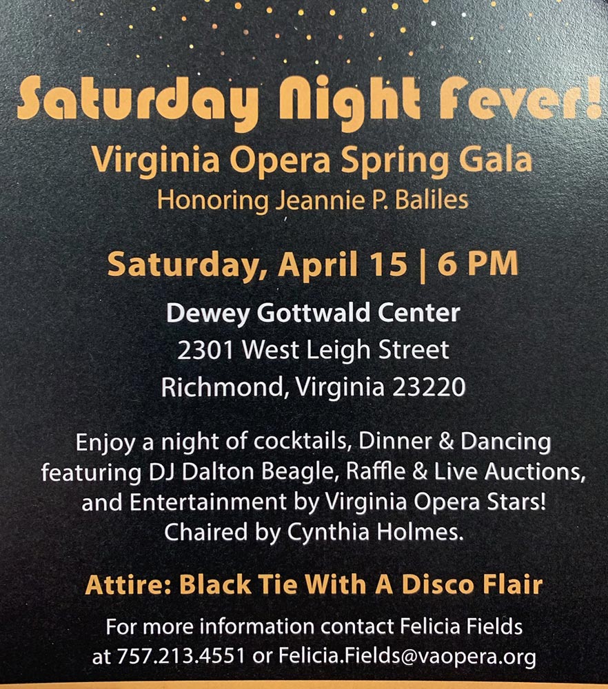 VA Opera Saturday Night Fever Spring Gala